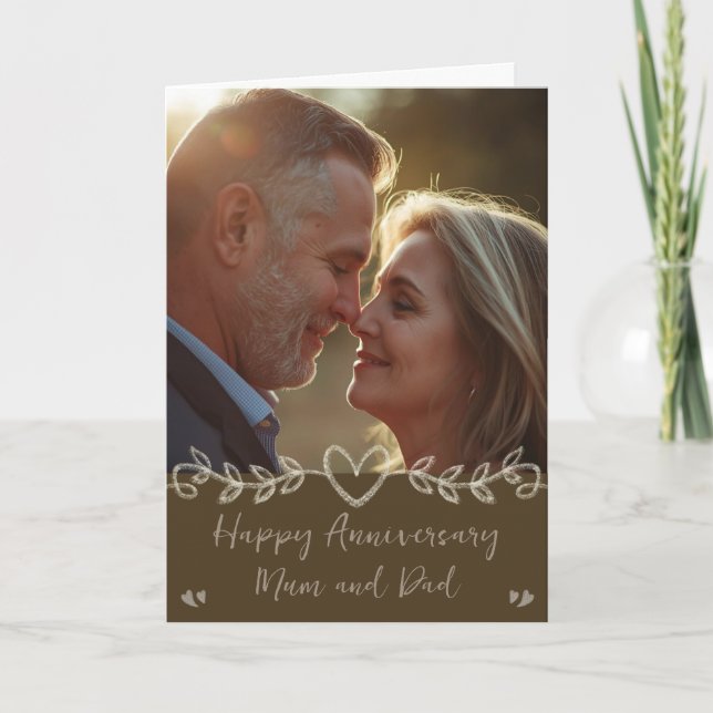 Cartão Photo Wedding Anniversary Card (Frente)