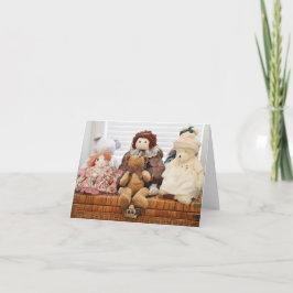 Cartão Photography of Vintage Toys, Bears, Rabbit, Doll