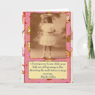 Cartão Phyllis Diller Quote Collage Card