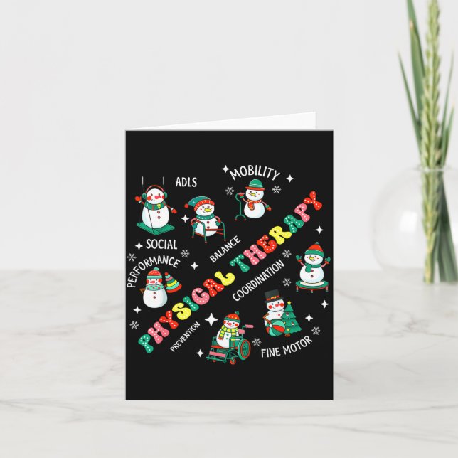 Cartão Physical Therapy Christmas Snowman Pt Physical The (Frente)