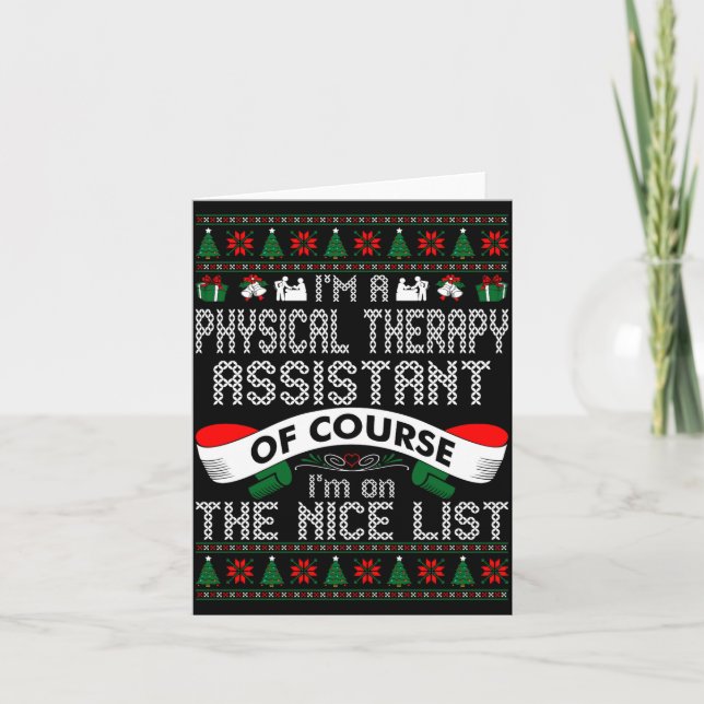 Cartão Physical Therapy Istant On Nice List Christmas  (Frente)