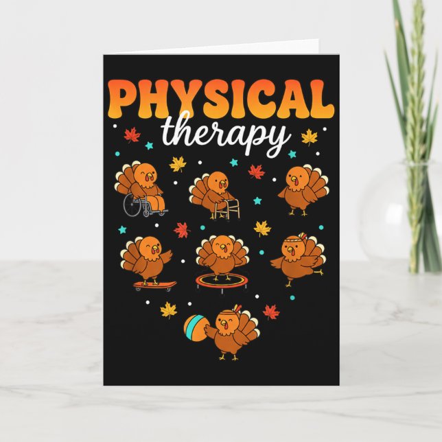 Cartão Physical Therapy Turkey Thankful Pt Therast Thanks (Frente)