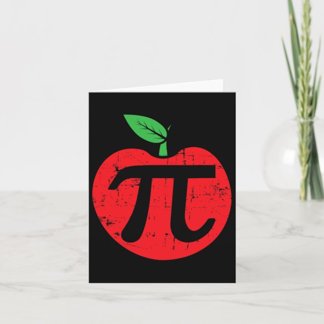 Cartão Pi Day Apple Pie Pun 3.14 Cute Math Lover Professo (Frente)