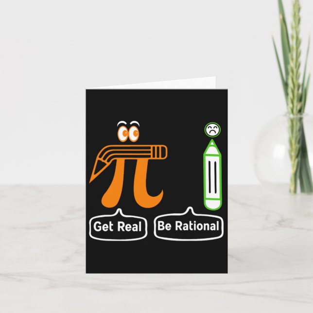 Cartão Pi Day Get Real Be Rational Irracional Number Math (Frente)