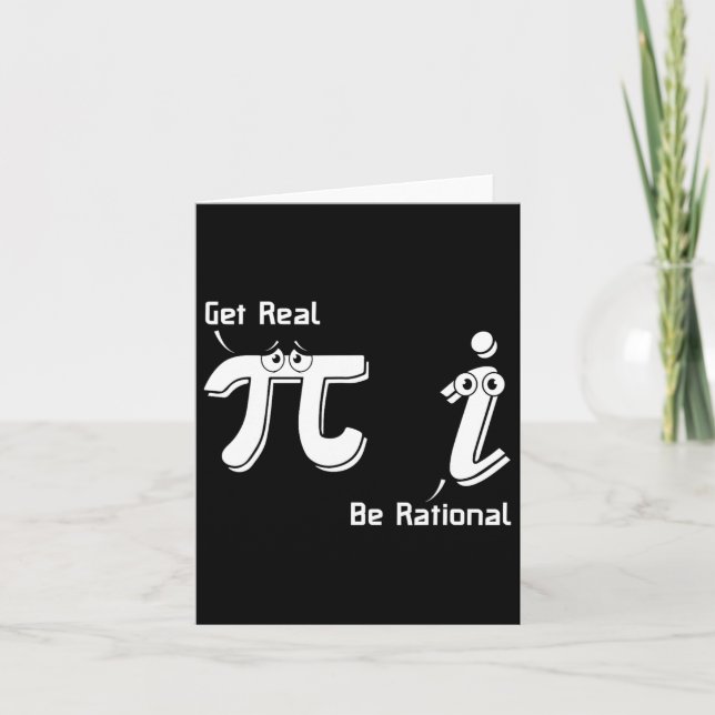 Cartão Pi Day Get Real Be Rational Irracional Number Math (Frente)