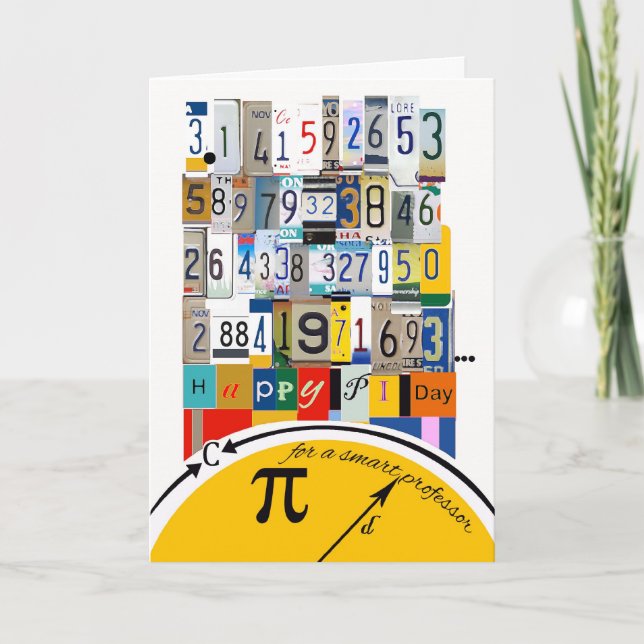 Cartão Pi Day Greetings for Professor, Number Crunching (Frente)
