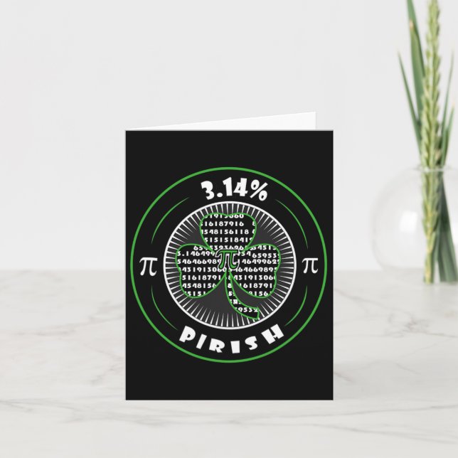 Cartão Pi Day Irish Shamrock Clover Pirish Math Lover Gee (Frente)