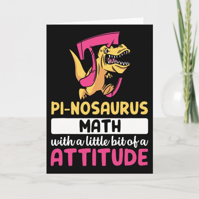 Cartão Pi Matemática Matemática Dinossauro Dino Dia do Pi (Frente)