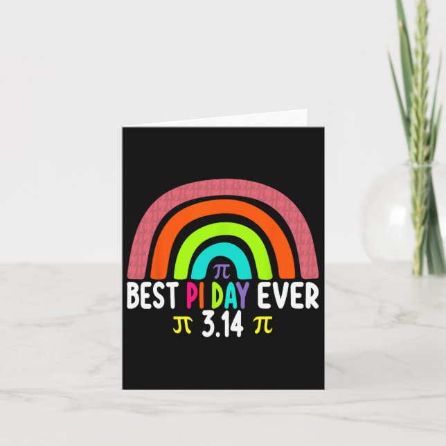 Cartão Pi Rainbow Math Science Stem Gift 3.14 Best Day Ev (Frente)