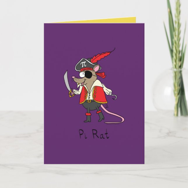 Cartão Pi Rat - Funny Math Pirate Greeting Card (Frente)