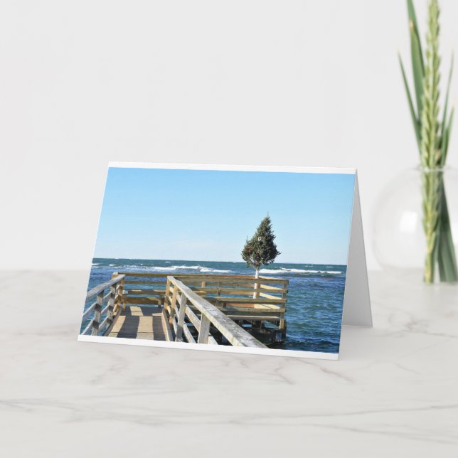 Cartão Pia de praia natalina (Frente)