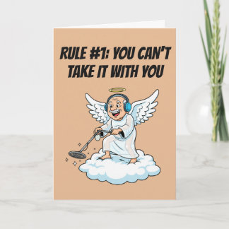 Cartão Piada de Aniversário do Anjo da Detecção de Metal