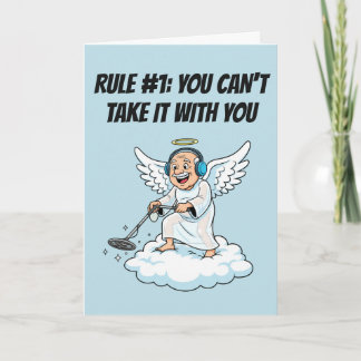 Cartão Piada de Aniversário do Anjo da Detecção de Metal