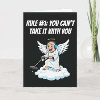 Cartão Piada de Aniversário do Anjo da Detecção de Metal