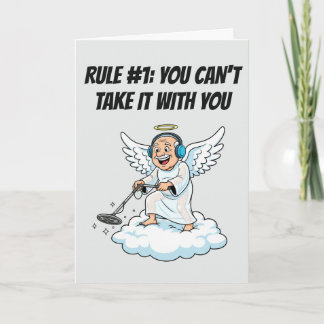 Cartão Piada de Aniversário do Anjo da Detecção de Metal