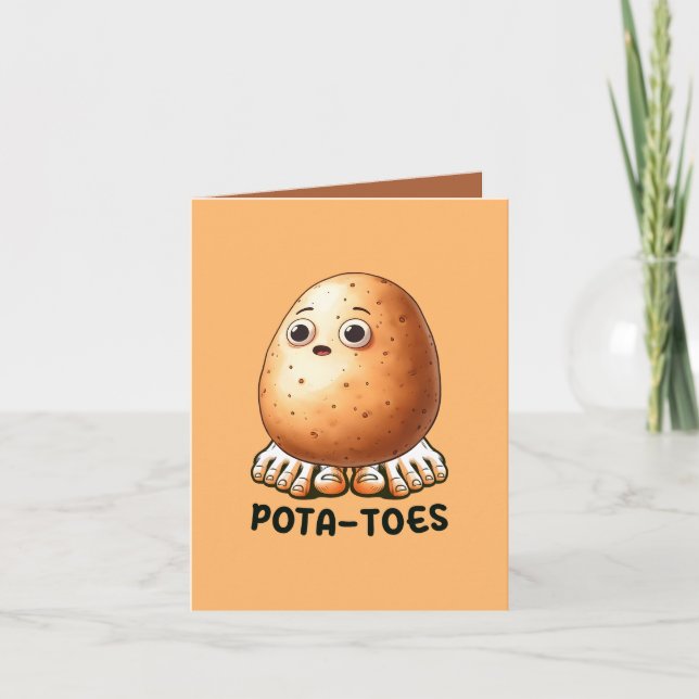 Cartão Piada de batata engraçada personalizável (Frente)