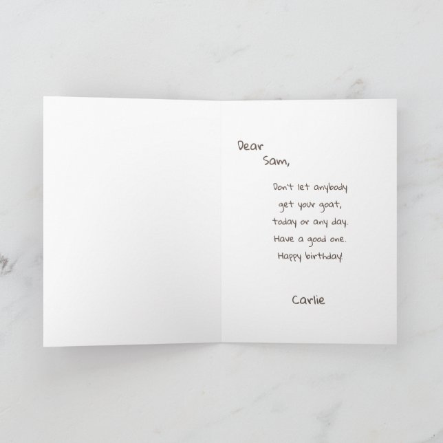 Cartão Piada de Bobo de animação com humor de carne de an (Interior)