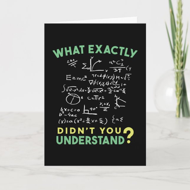 Cartão Piada de Fórmula de Física Matemática (Frente)