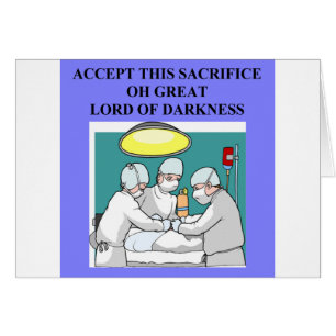 Cartão piada demoníaco do doutor/cirurgião