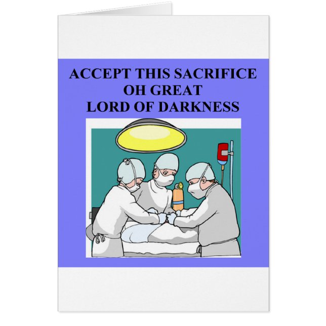 Cartão piada demoníaco do doutor/cirurgião (Frente)