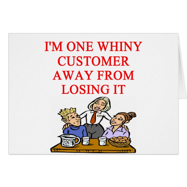 Cartão Piada do cudtomer do GARÇONETE (Frente Horizontal)