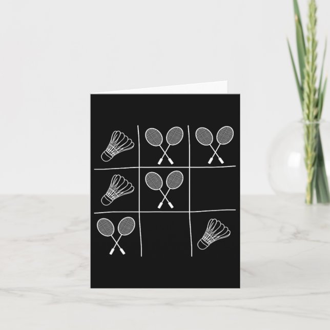 Cartão Piada engraçada de Badminton - Jogo da Velha Tic-t (Frente)