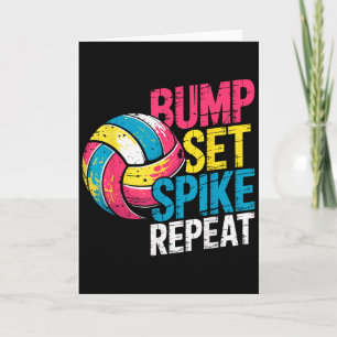 Cartão Piada engraçada de volei Bump Set Spike Repita Jog
