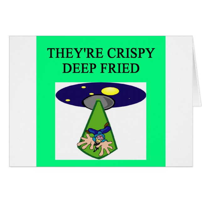 Cartão piada estrangeira do UFO da área 51 da abducção (Frente Horizontal)