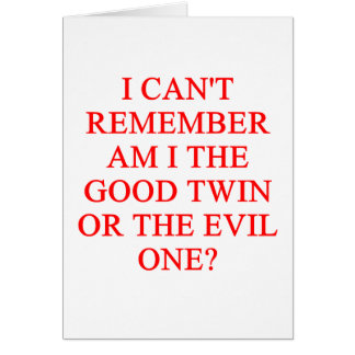 Cartão piada gêmea má