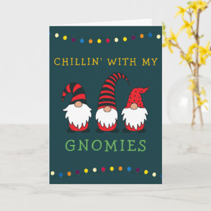 Cartão Piada Legal Com Meus Gnomos Natal Pun   
