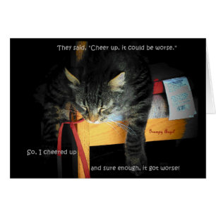 Cartão Piadas de Cat - Gatinho deprimido