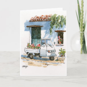 Cartão Piaggio and Geraniums - greeting card
