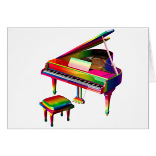 Cartão Piano Colorido Arco-Íris