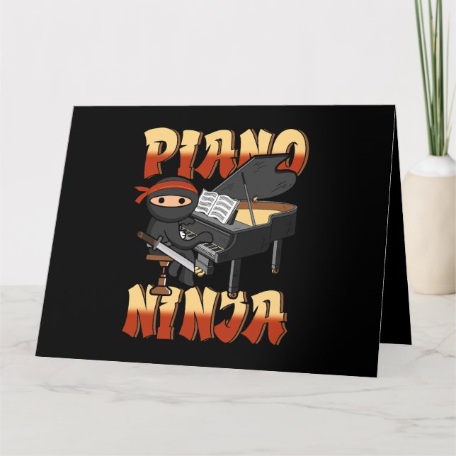 Cartão Piano Japan Ninja Keyboard Player Música Pianista  (Frente)