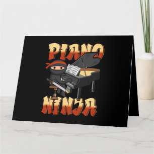 Cartão Piano Japan Ninja Keyboard Player Música Pianista