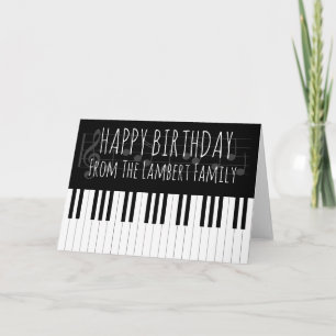 Cartão Piano Music Happy Birth