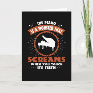 Cartão Piano - Piano É Um Monstro Com Dentes