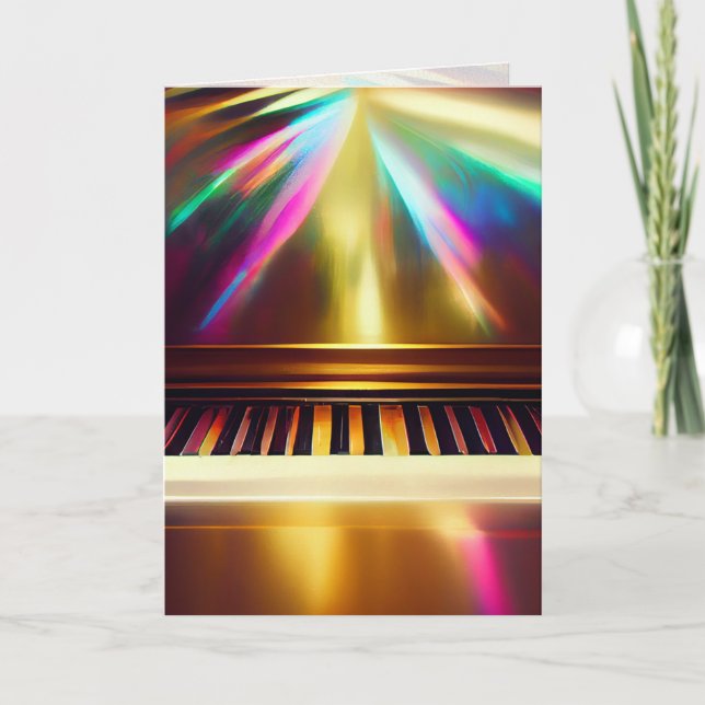 Cartão Piano, placa de saudação/nota do teclado (Frente)