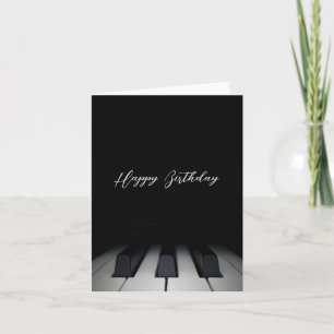 Cartão Piano preto moderno feliz aniversário