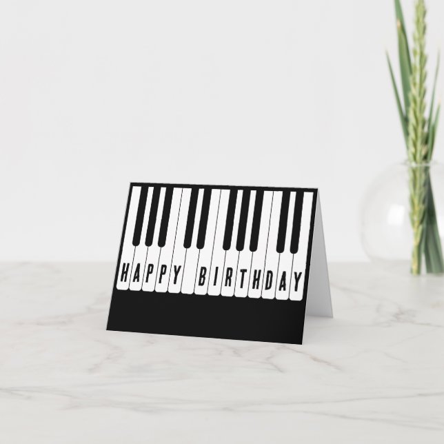 Cartão Piano tuts Happy Birthday (Frente)