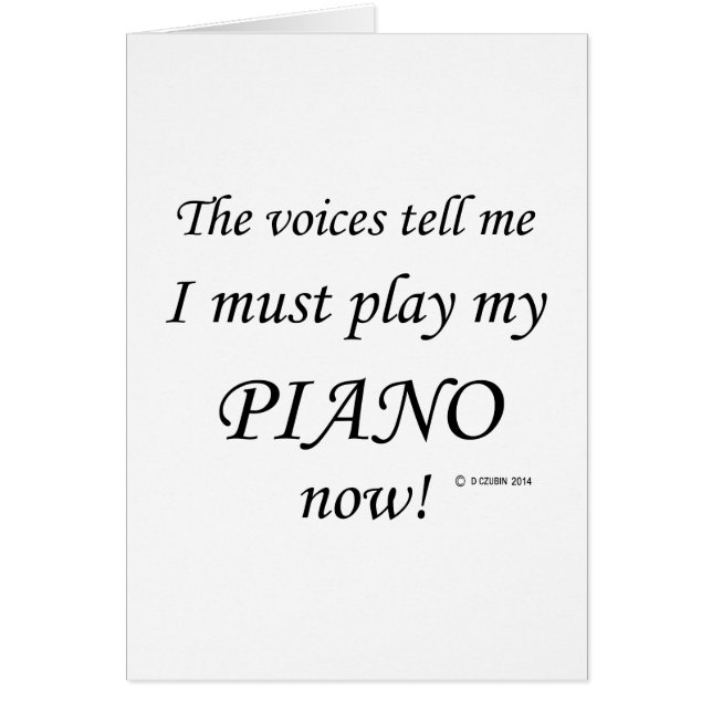 Cartão Piano Voices diz que deve jogar (Frente)