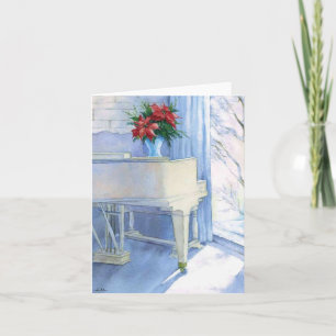 Cartão piano watercolor blank note card