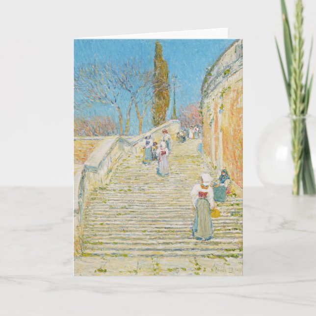 Cartão Piazza di Spagna, Roma | Childe Hassam (Frente)