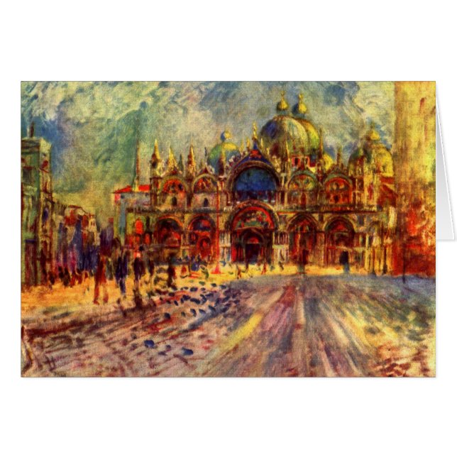Cartão Piazza San Marco, Veneza por Pierre Renoir (Frente Horizontal)