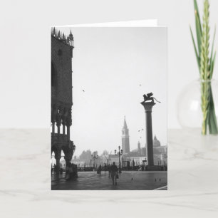 Cartão Piazza San Marco Venice Italy Winged Lion Card