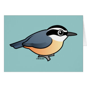 Cartão Pica-pau-cinzento de peito encarnado