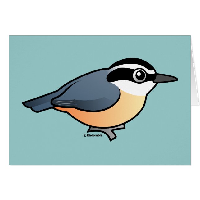 Cartão Pica-pau-cinzento de peito encarnado (Frente Horizontal)