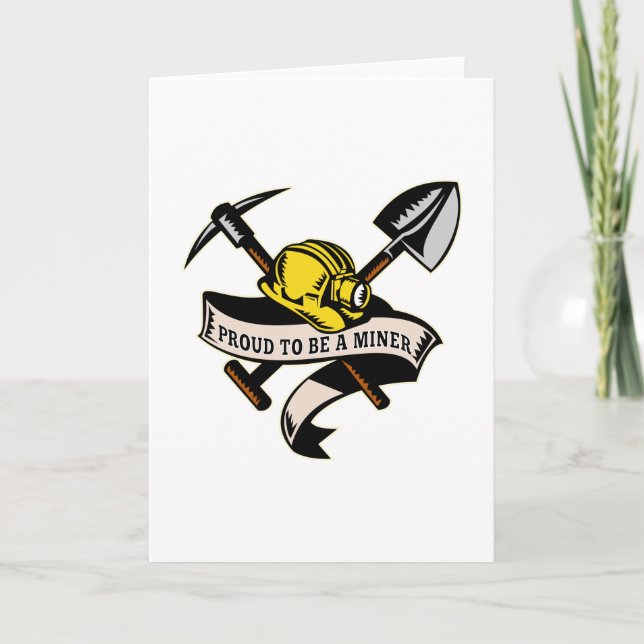 Cartão picax picax da pá da pá de carvão mineiro (Frente)