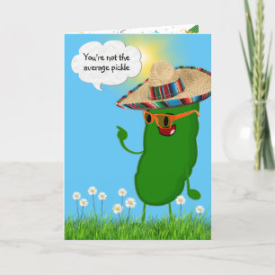 Cartão Pickle de aniversário com Sombrero