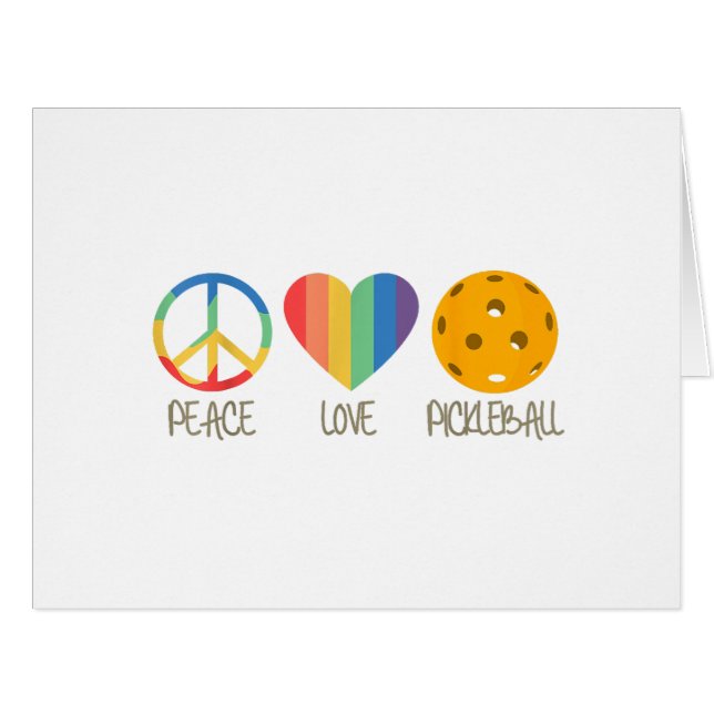 Cartão Pickleball de Paz e Amor (Frente horizontal)